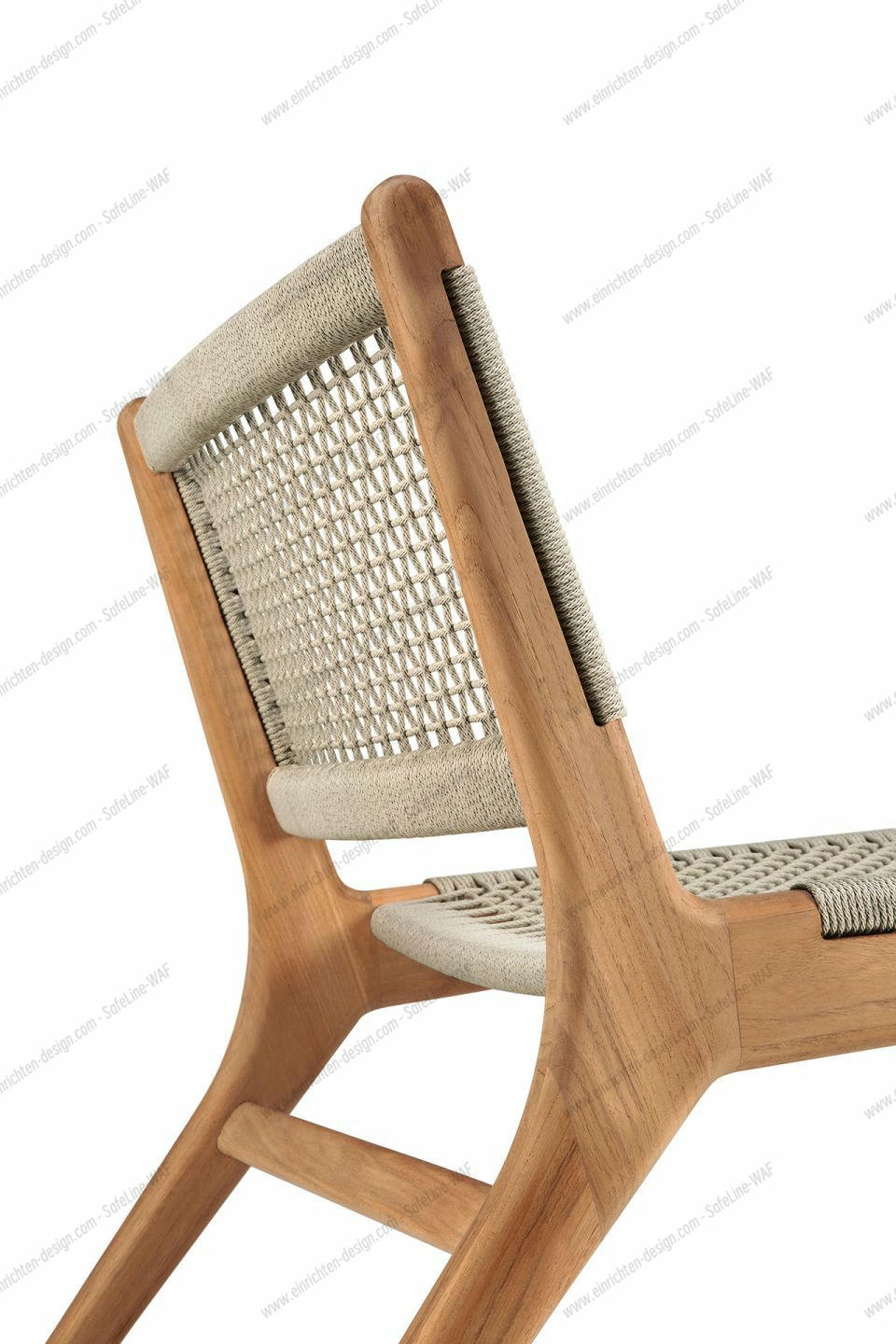 Jack Woven Lounge Chair Outdoor Teak Cord Beige Ethnicraft