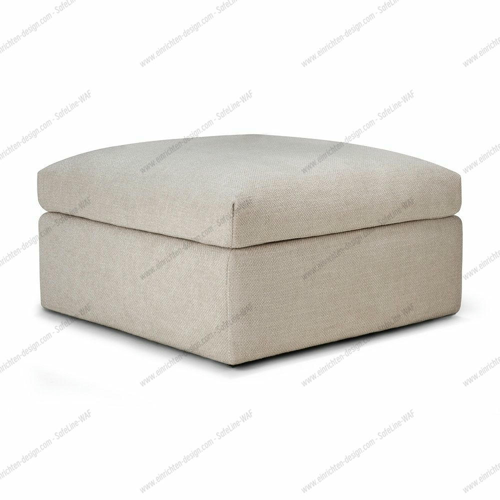 Mellow Upholstered Stool Ivory Fabric Ethnicraft 