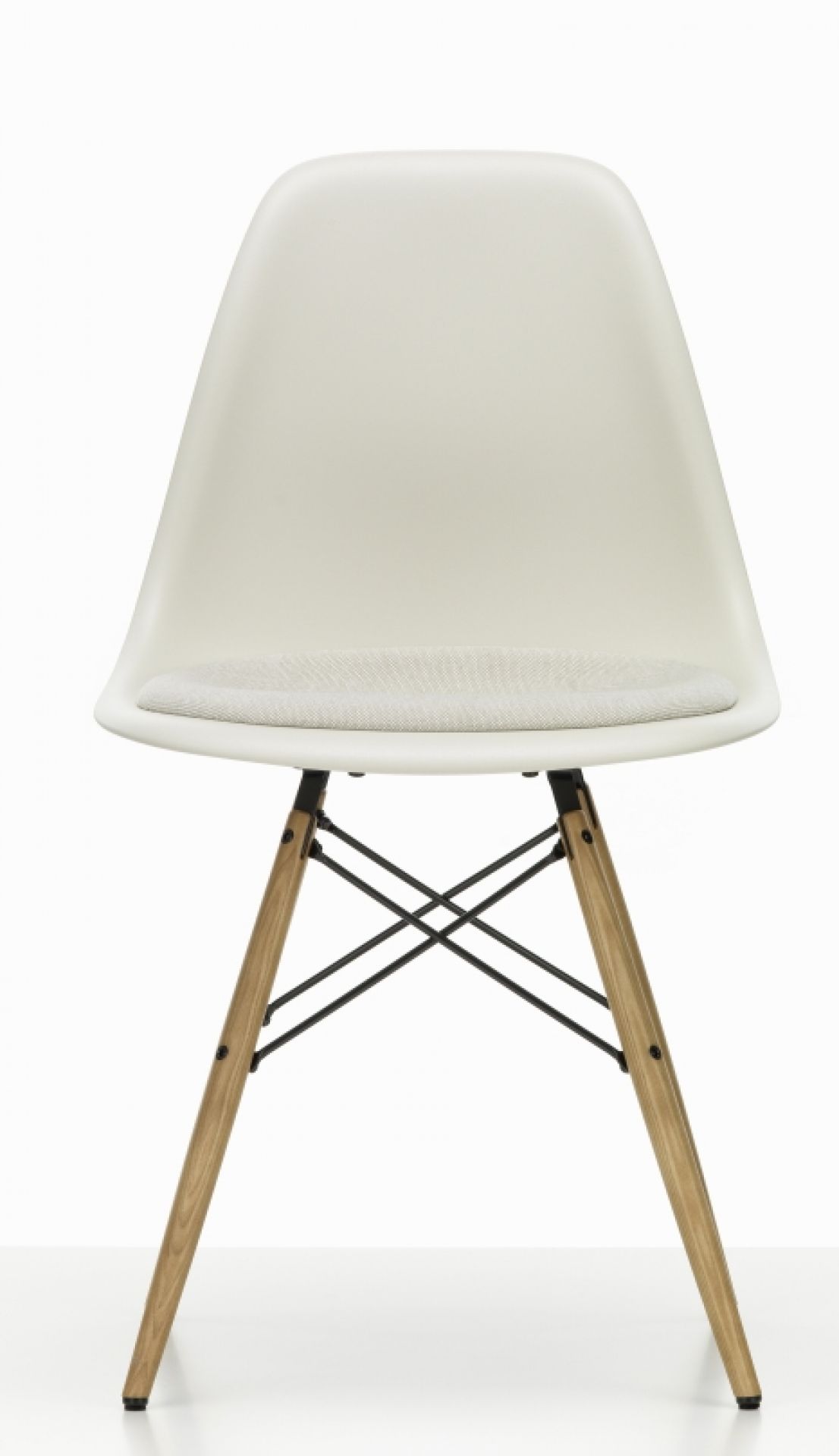 Eames Fibreglass Chair DSW Chair with seat cushion Vitra