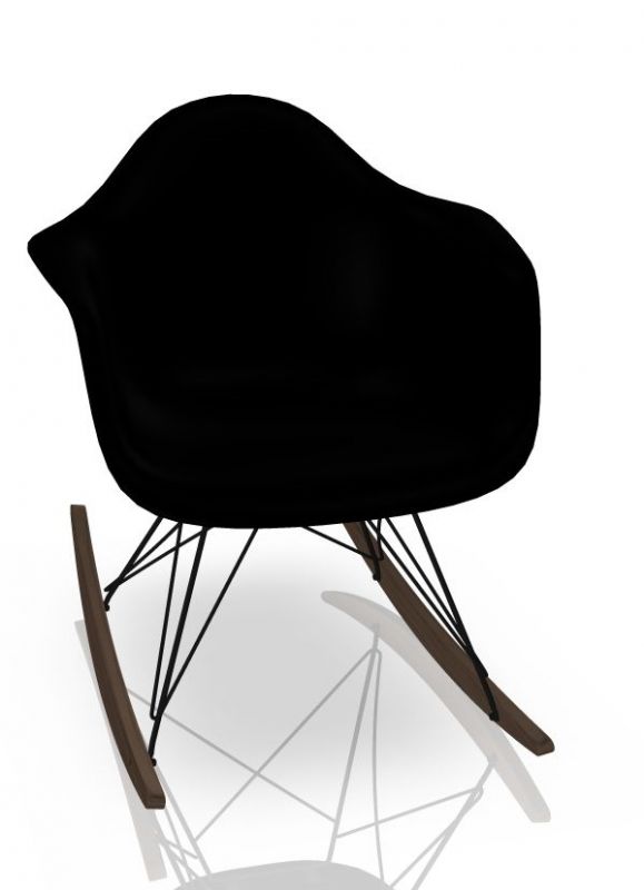 Eames Plastic Arm Chair RAR Rocking Chair Vitra Maple dark - Black - Deep black