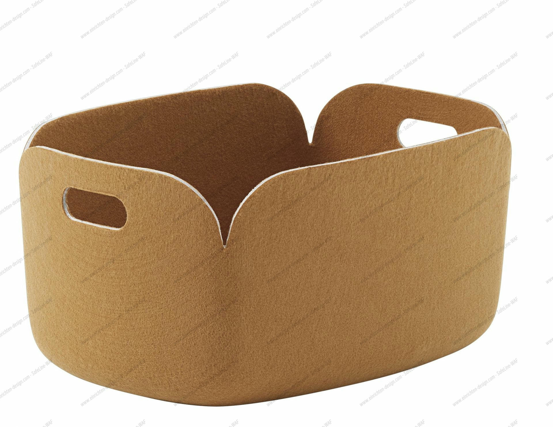 Muuto Restore Aufbewahrungskorb in Burnt Orange aus Filz mit Griffen, ideal für Ordnung und Dekoration.