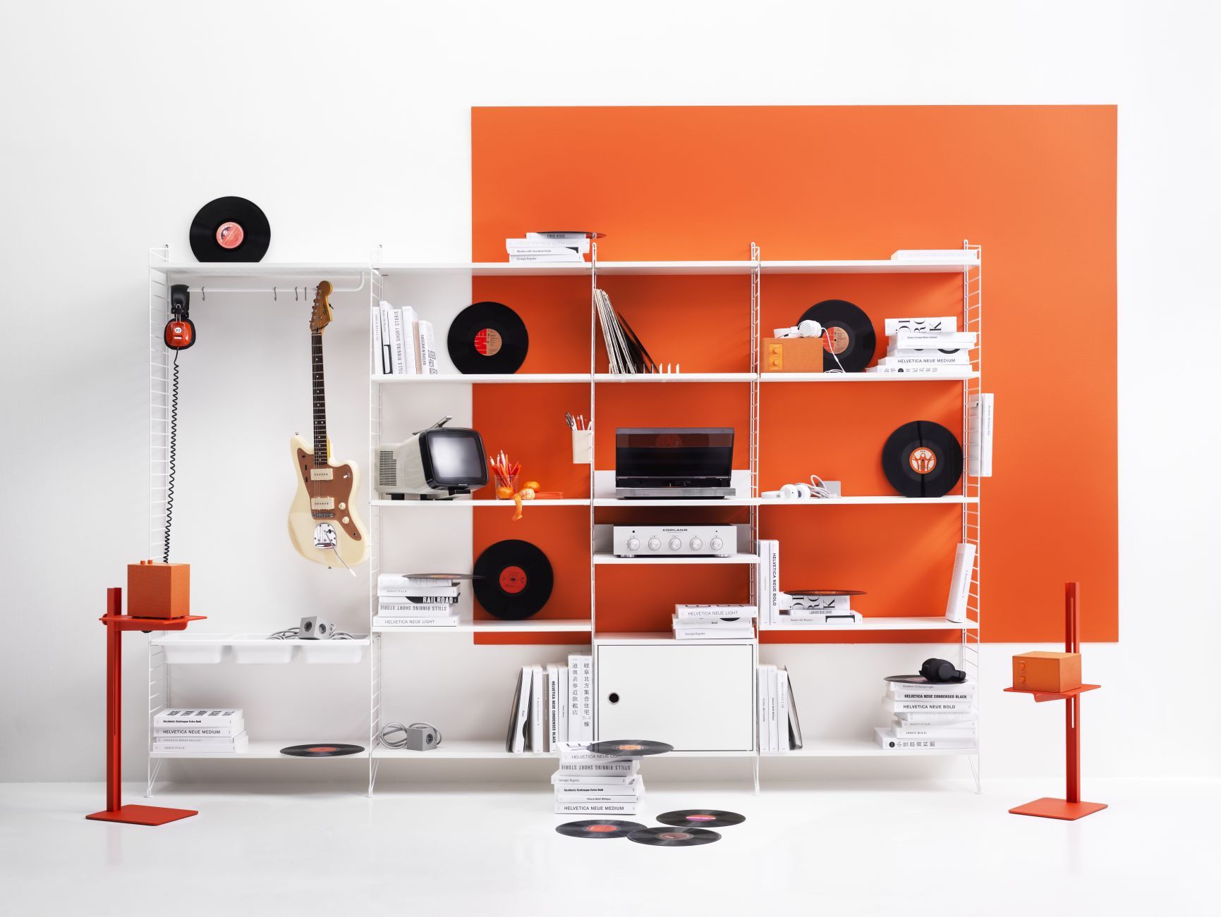 String Living Room Wall Shelving System Q String Furniture  