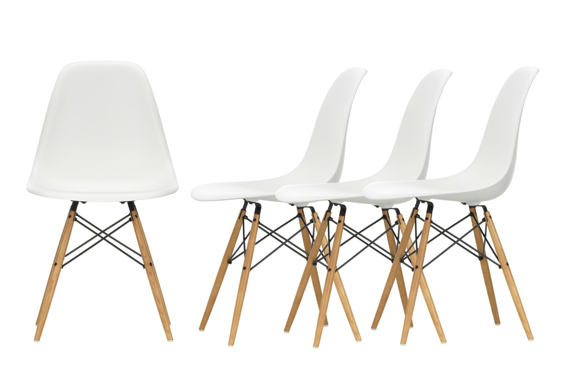 Action Eames Plastic Side Chair DSW Chair Set of 4 Vitra