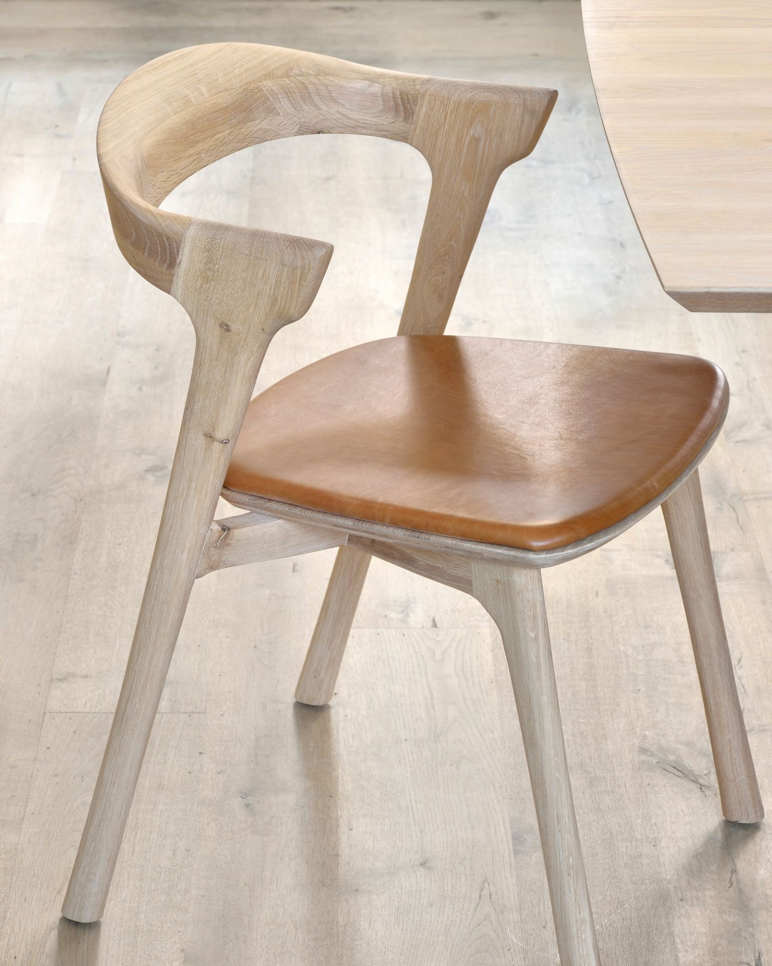 Bok Side Chair with cushions Oak Ethnicraft dark brown