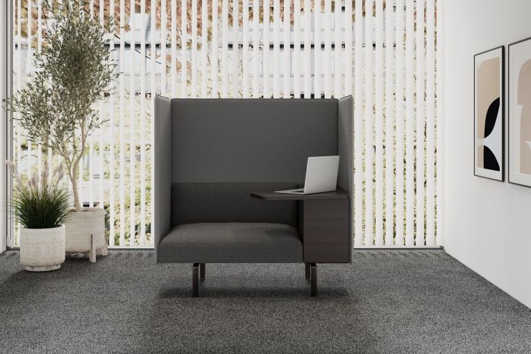 Muud Silent armchair with writing tablet Walter Knoll