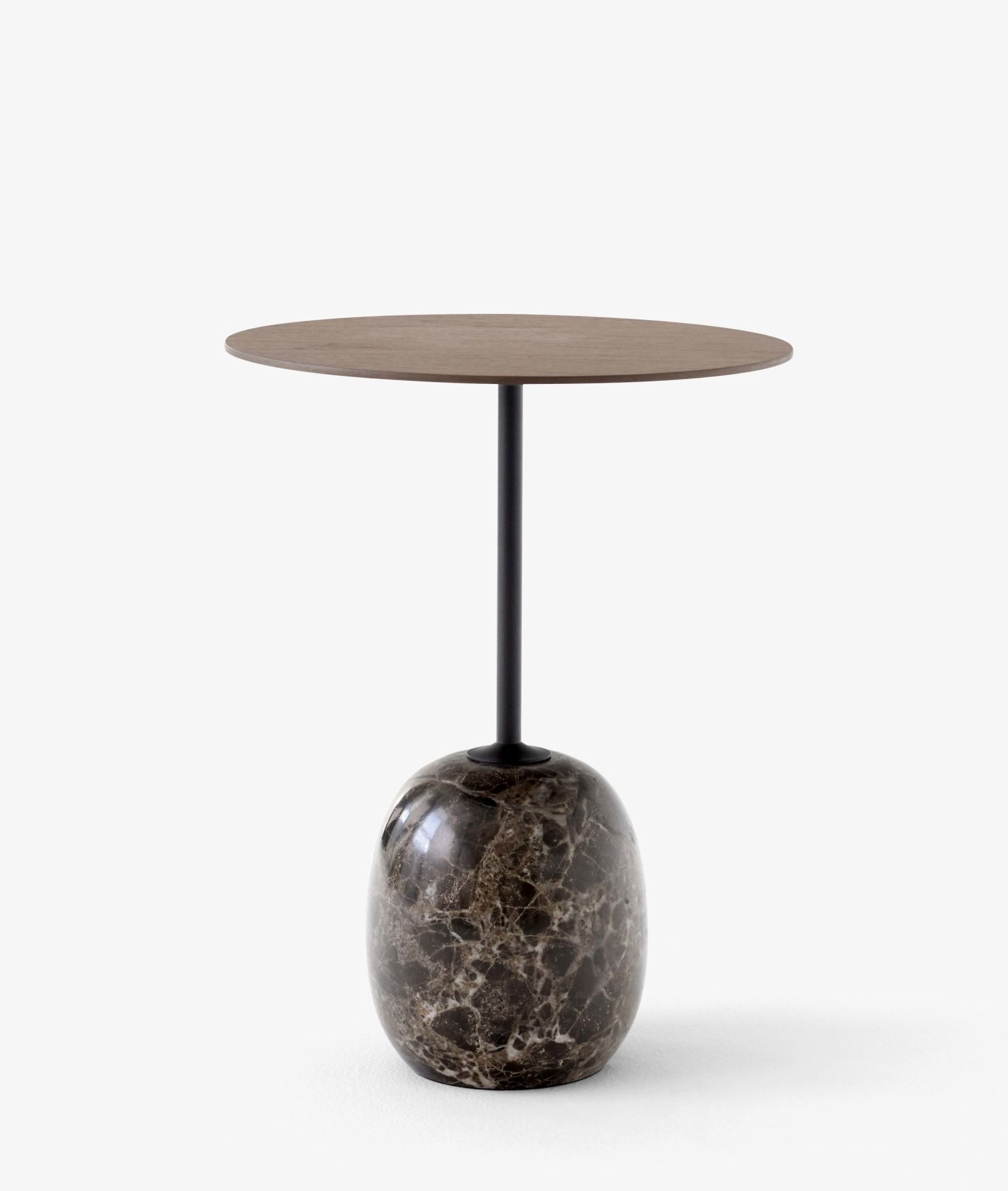 Lato LN8 / LN9 side table with Wooden top AndTradition Walnut - Marble Emparador
