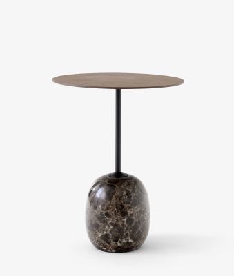 Lato LN8 / LN9 side table with Wooden top AndTradition Walnut - Marble Emparador