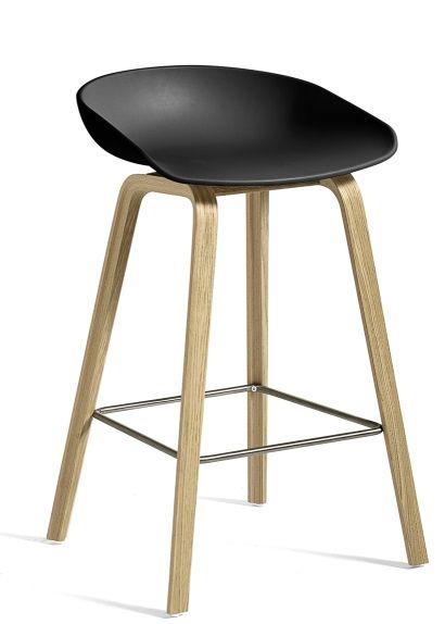 About a Stool AAS32 / AAS 32 Bar stool Low Hay Black - water-based lacquer
