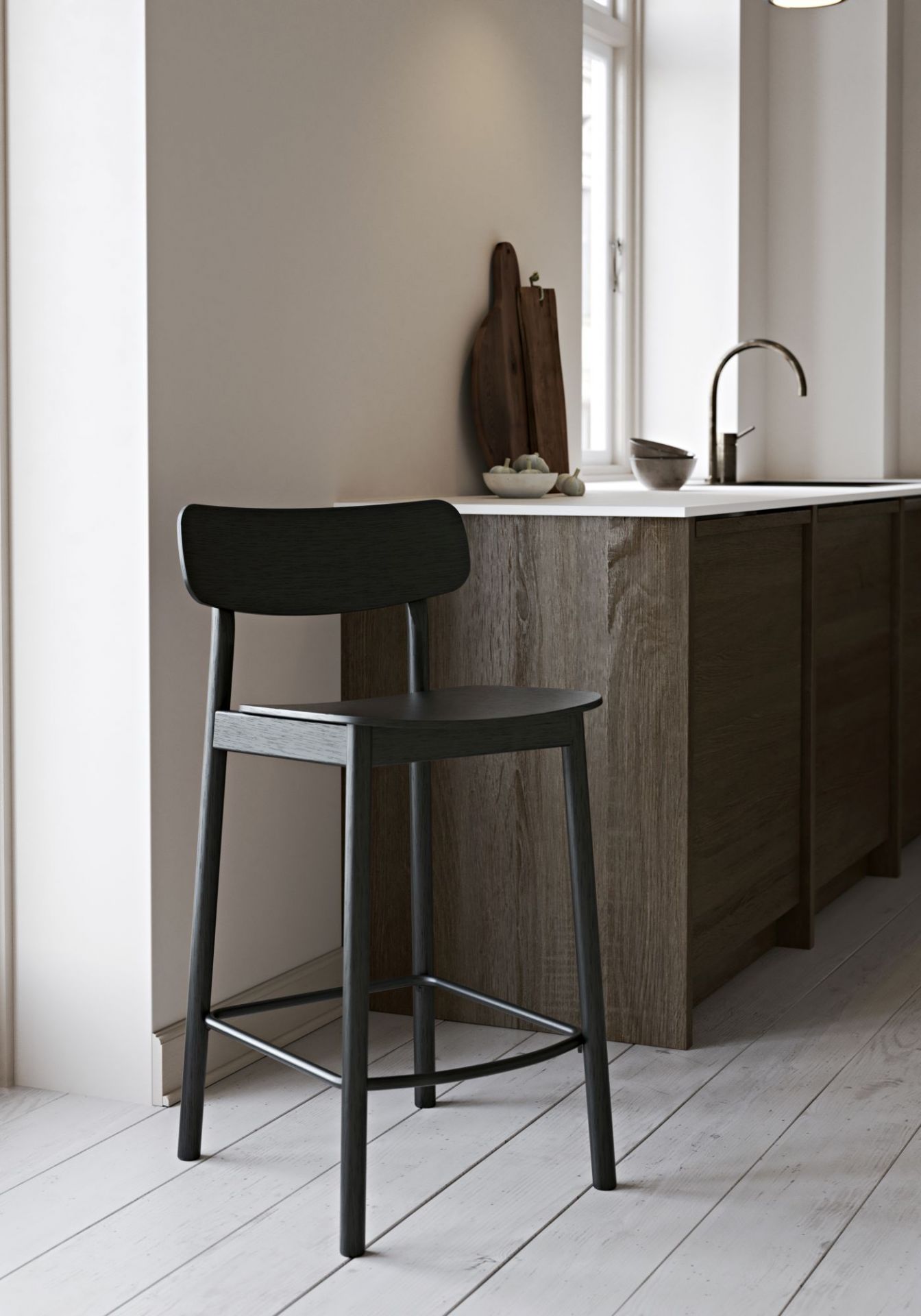 Soma Counter Chair white pigmented oak Woud