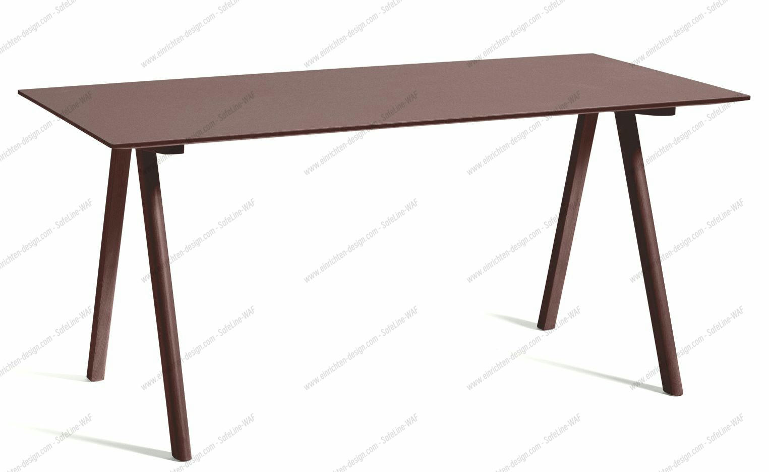 Copenhague Desk Table CPH 10 Hay Oak bordeaux water-based lacquer / top linoleum bordeaux MDF edge