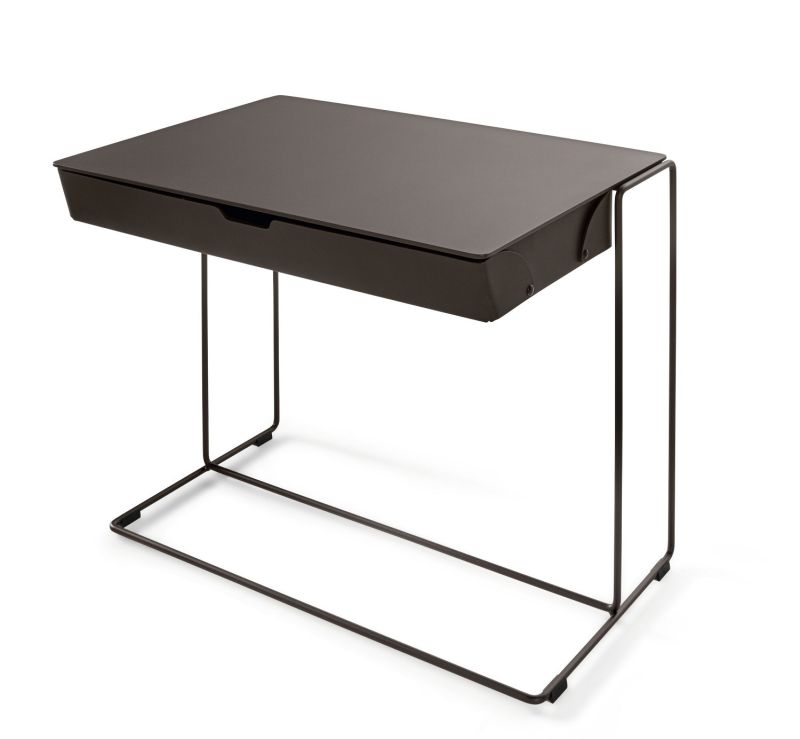 Oki Side Table Side table with leather bag Walter Knoll