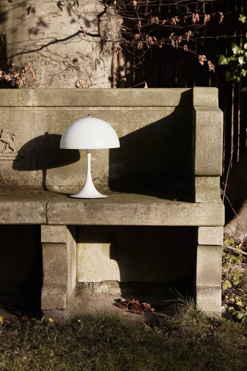 Panthella 250 Portable Battery LED Table Lamp Indoor/Outdoor Opal Louis Poulsen 