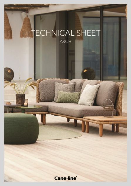 Arch Outdoor Coffee Table with Teak Table Top Cane-Line