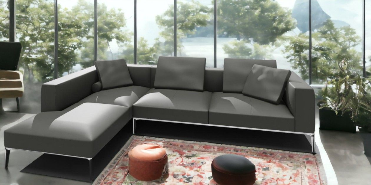 Jaan Living 3 Seater Sofa with 2 Back Cushions, 2 Comfort Cushions & 2 Comfort Castors Combi A21 Walter Knoll Fabric Garbo Moonlight