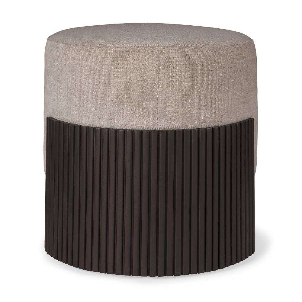 Roller Max Stool Mahogany Dark Brown / Fabric Rice Ethnicraft