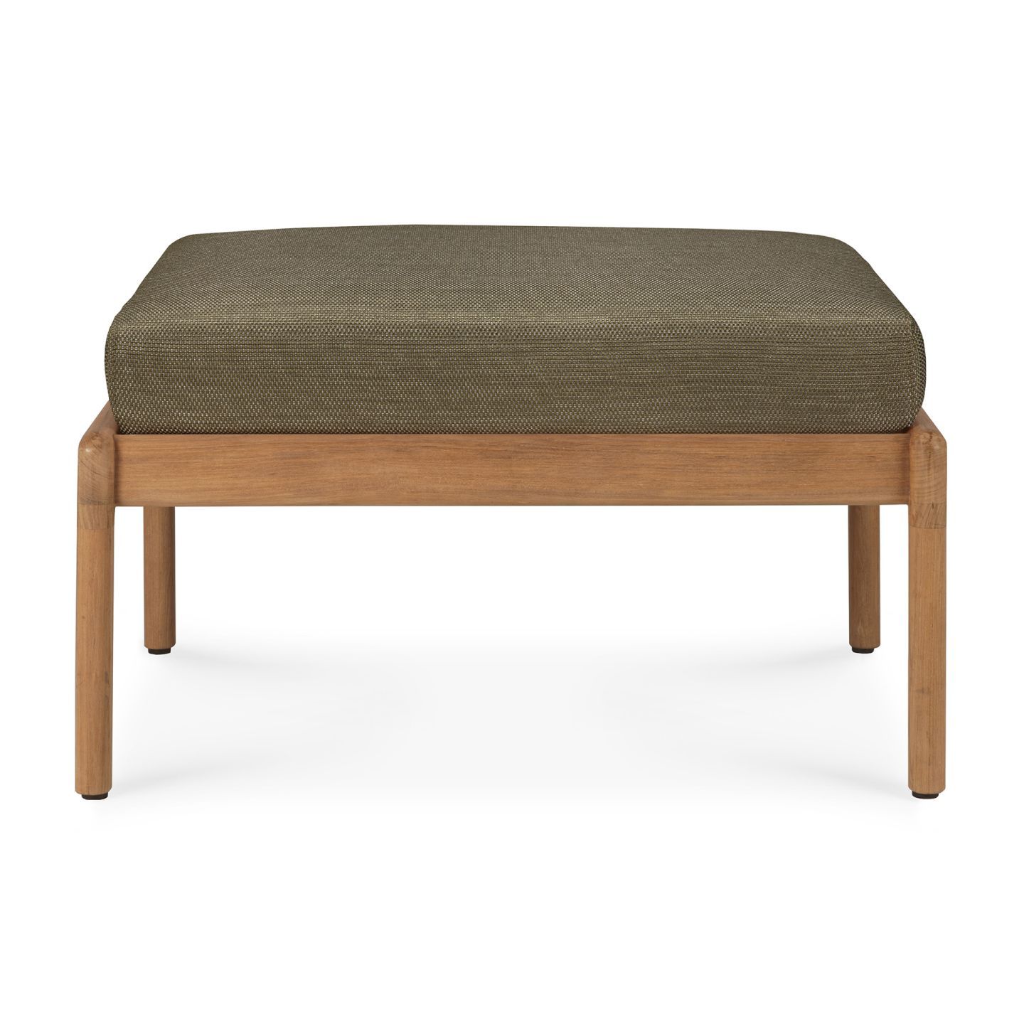 Jack Outdoor Upholstered Stool Teak Green Fabric Ethnicraft