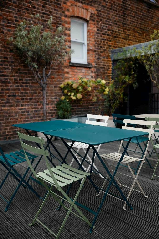 Bistro outdoor folding table square W 57 x D 57 x H 74 cm, MUSKAT Fermob SINGLE PIECES Bistro outdoor folding table square W 57 x D 57 x H 74 cm, MUSKAT Fermob SINGLE PIECES
