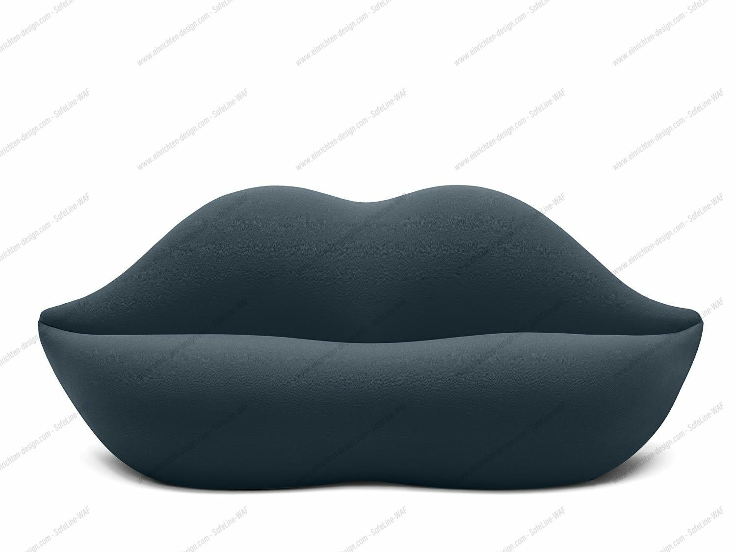 Bocca Sofa in Saphirblau: Lippenförmiges Design Sofa von Gufram für modernes Wohnen.
