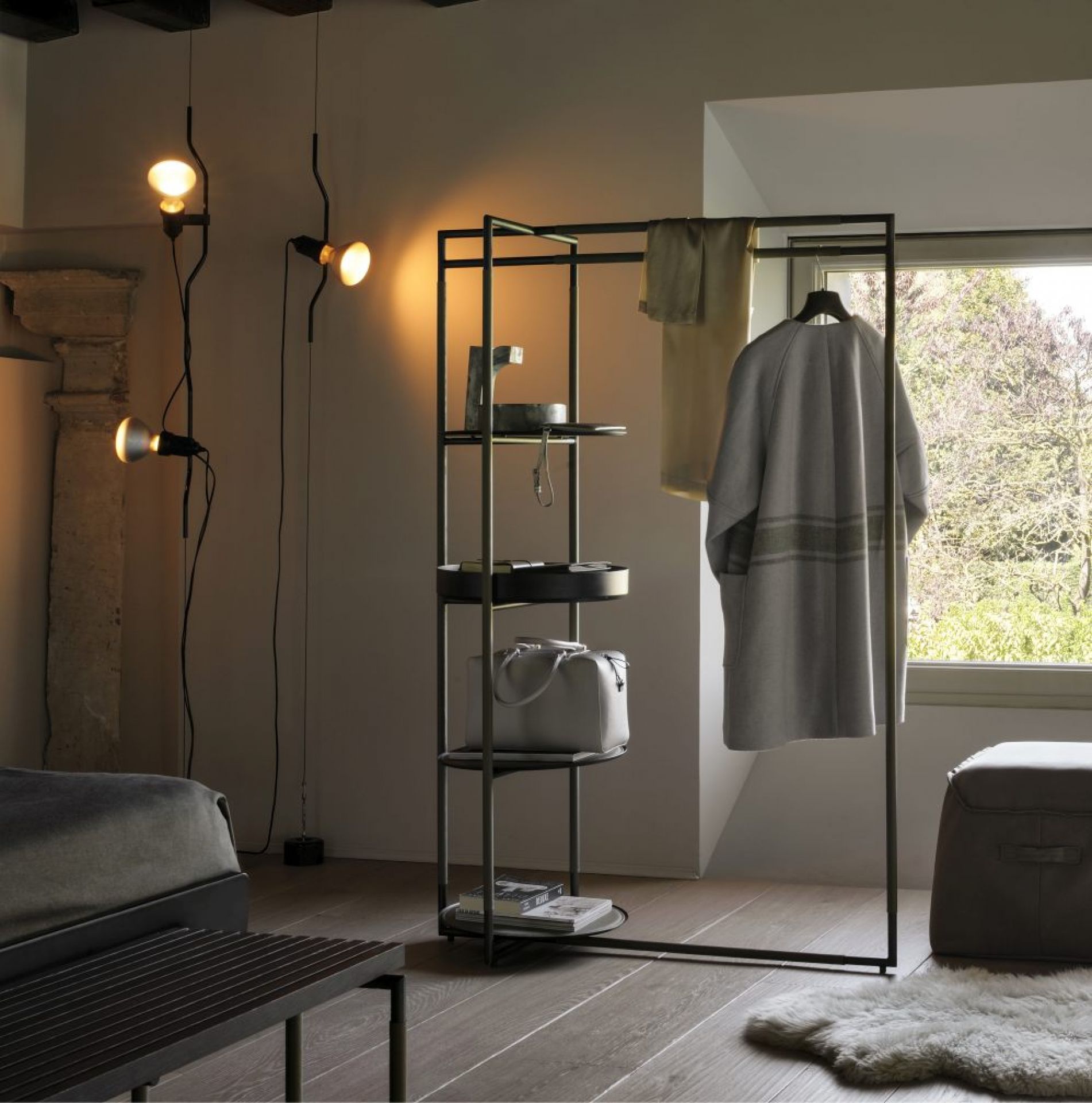 Parentesi Lamp Lamp with switch WHITE Flos SINGLE PIECE