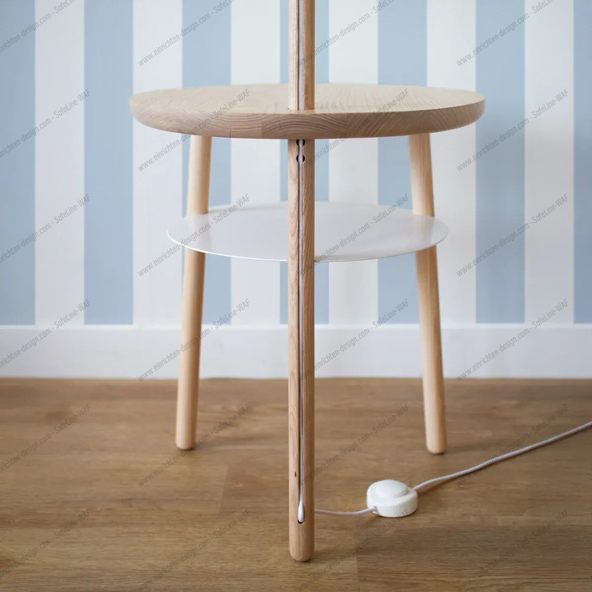 Josette side table / floor lamp Ash matt and white Hartô SINGLE PIECES