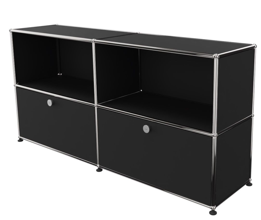 USM Haller Sideboard 2 Open / 2 Flaps Graphite black - FAST DELIVERY