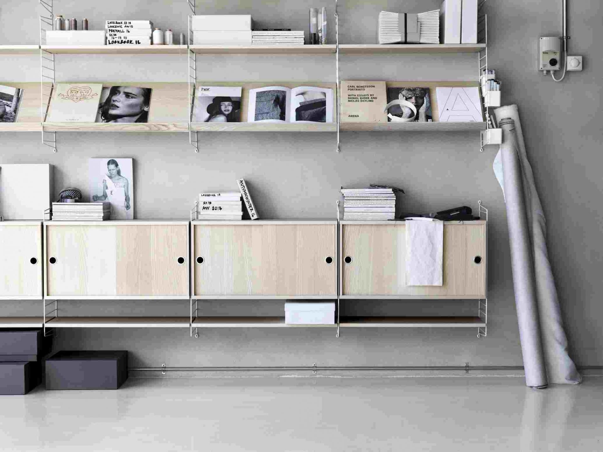 String  Living room wall shelving system E String Furniture