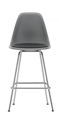 Eames Plastic Bar Stool Medium with seat cushion Vitra