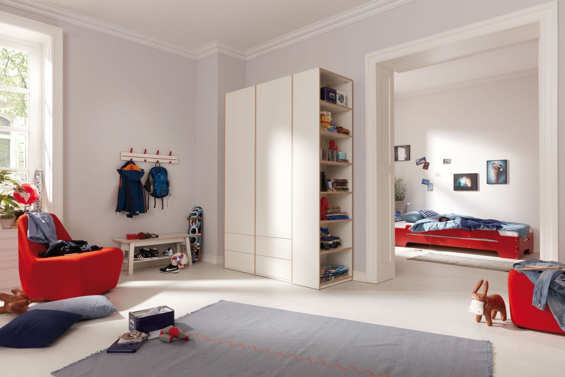 MODULAR PLUS wardrobe W 154.1 cm combination with add-on shelf right Müller Möbelwerkstätten