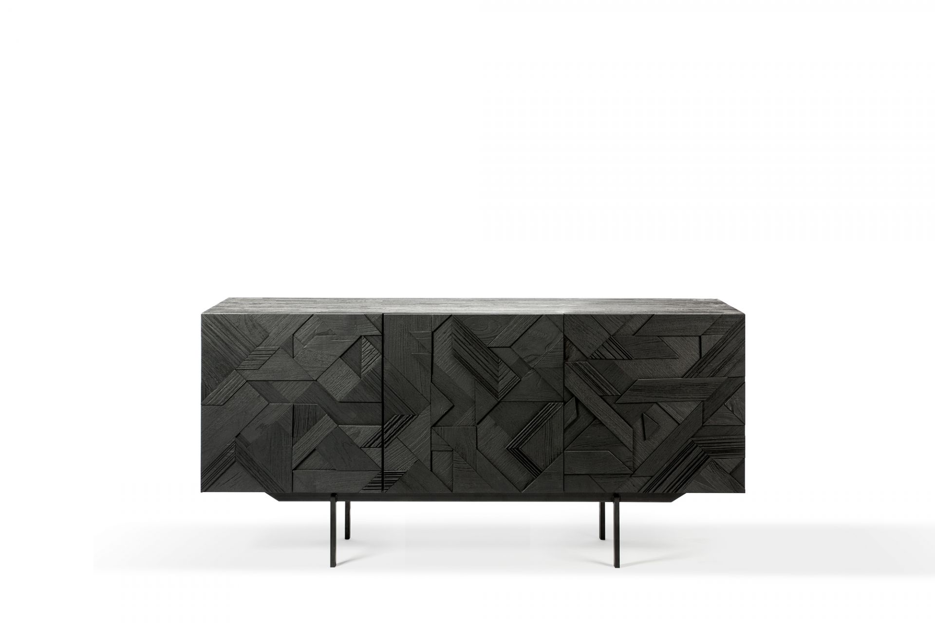 Graphic sideboard 3 doors teak black Ethnicraft