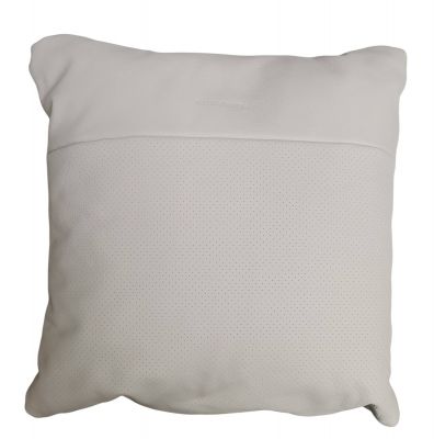 Dekokissen 50x50 cm von Walter Knoll in hellem Grau aus Leder und Cashmere.