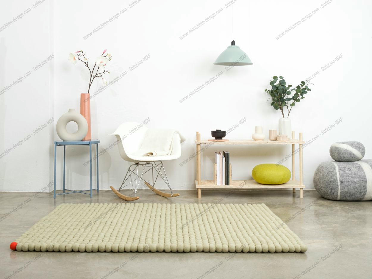 Big One Rectangular Felt carpet 200 x 300 cm myfelt Green beige