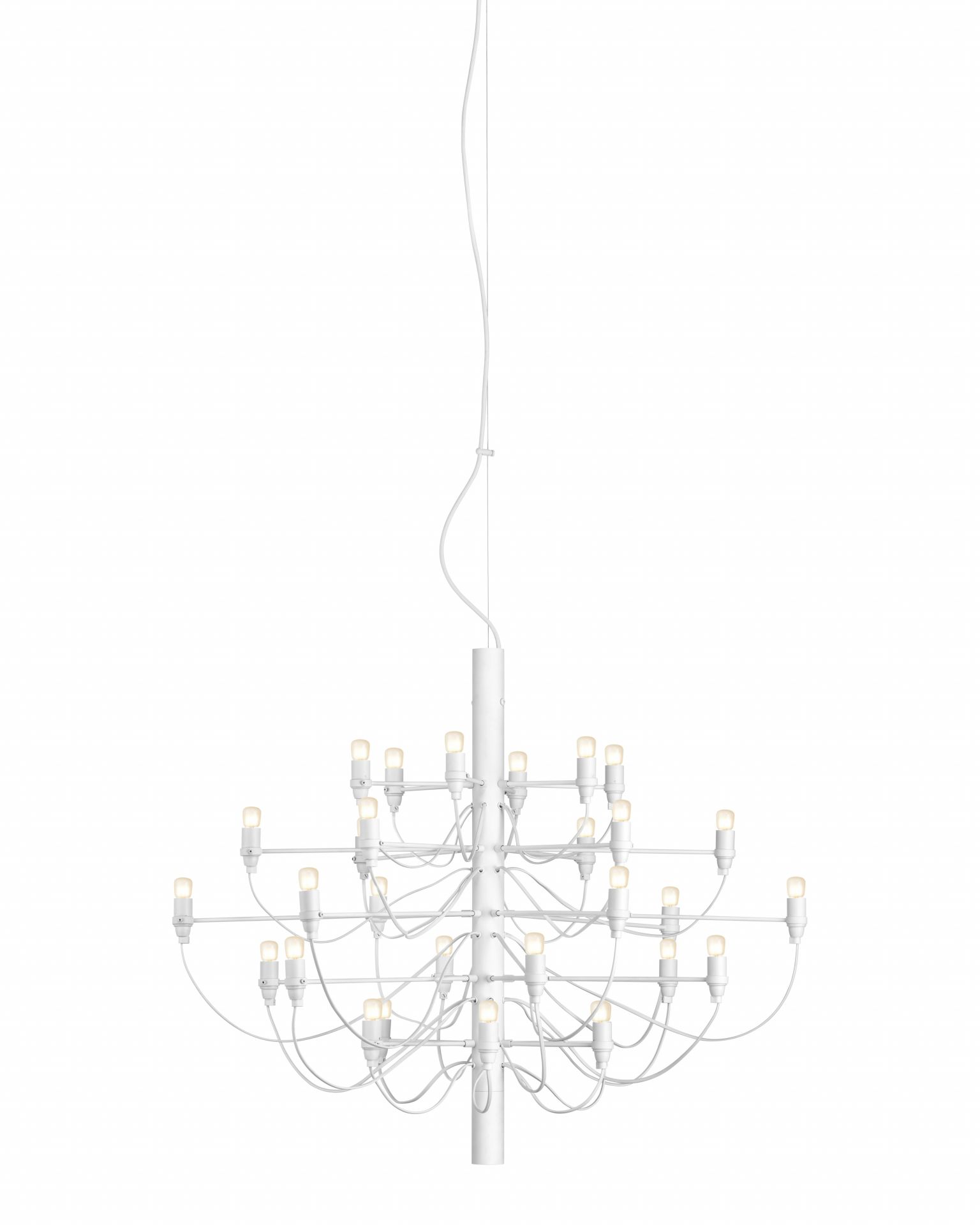 2097/30 LED Chandelier White with Frosted Bulbs Flos