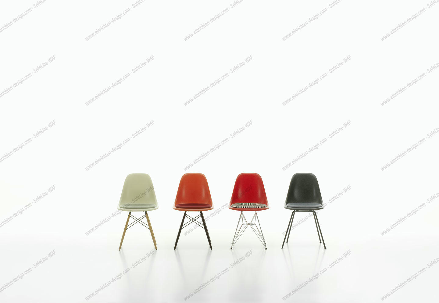 Eames Fiberglass Chair DSR Chair with Seat cushion Vitra