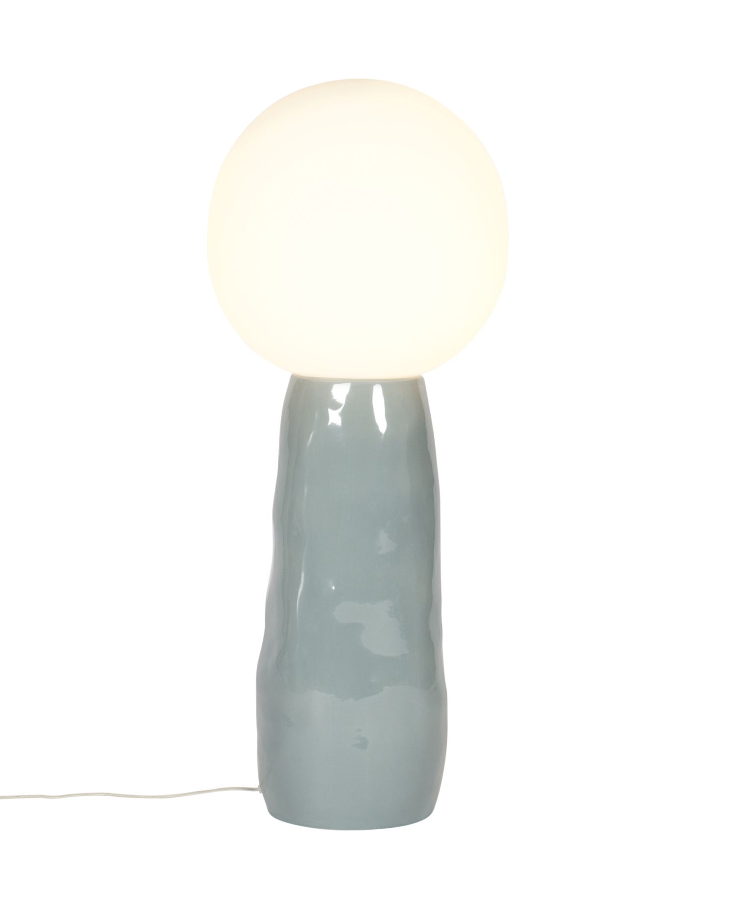 Kokeshi small floor lamp shade white / base grey Pulpo