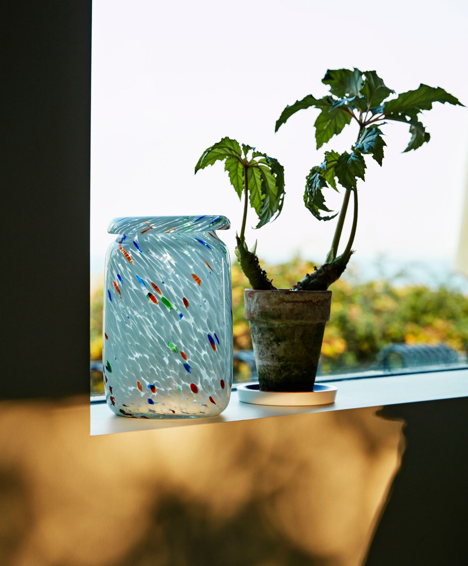 Splash Vase M White Dot Hay SINGLE PIECES