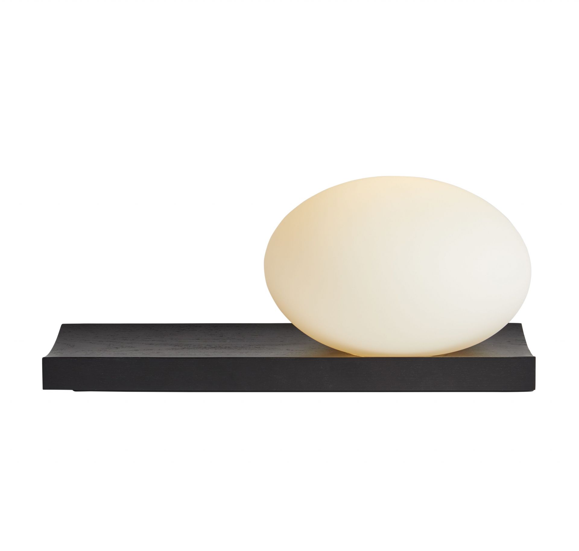 Dew Table and Wall Lamp Ash Black Lacquered Woud