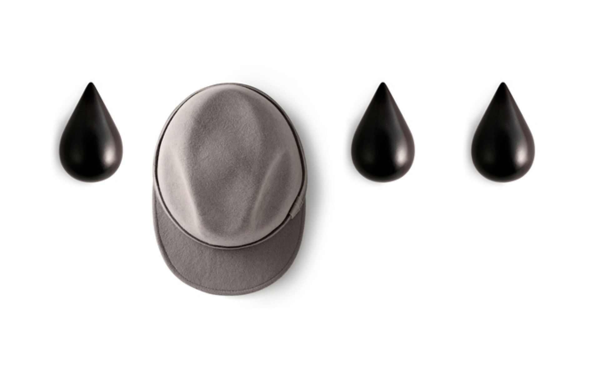 Dropit Hooks 2er Pack coat rack hook BLACK / LARGE Normann Copenhagen SINGLE PIECES