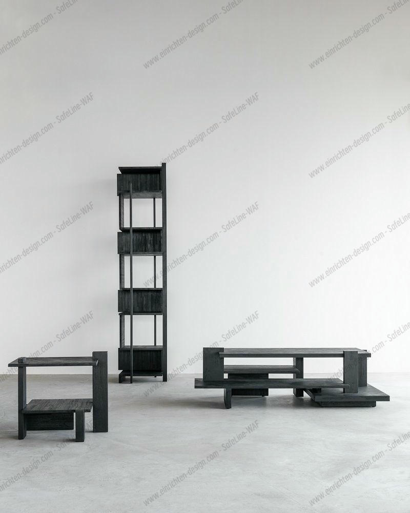 Teak Abstract Coffee table Black Ethnicraft