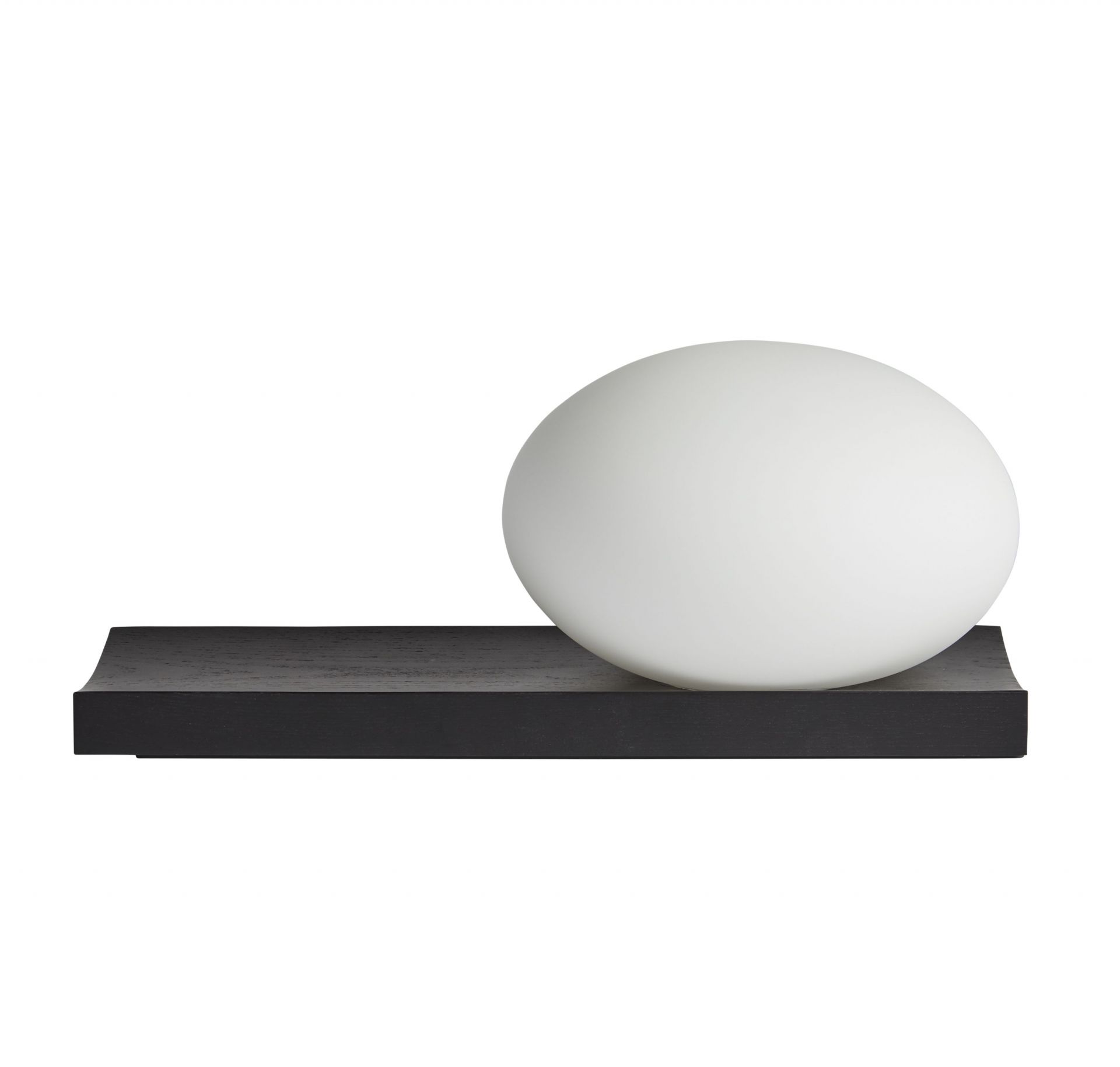 Dew Table and Wall Lamp Ash Black Lacquered Woud