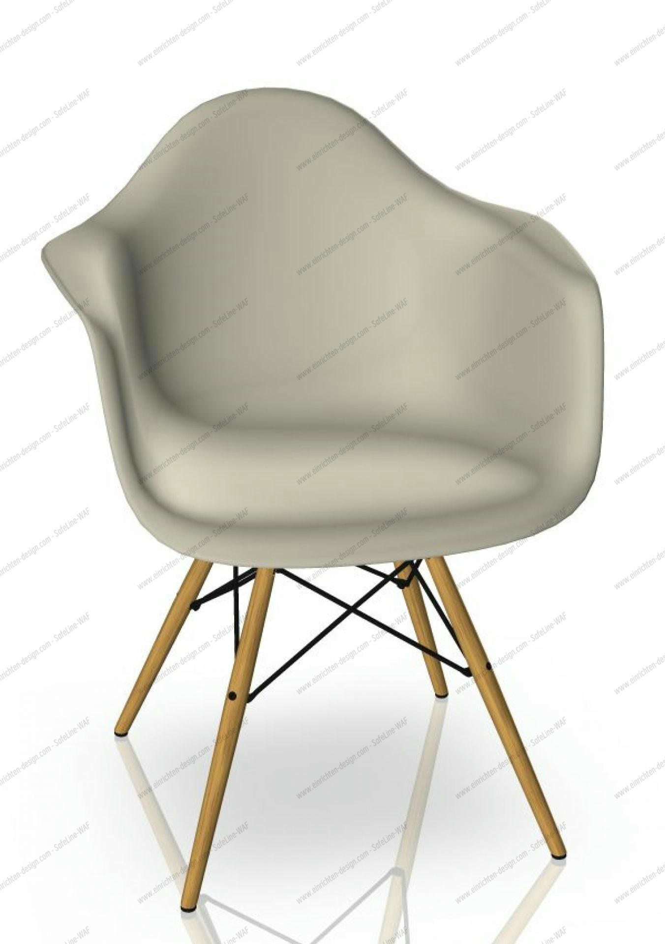 Eames Plastic Arm Chair DAW Chair Vitra Maple yellowish - Pebble