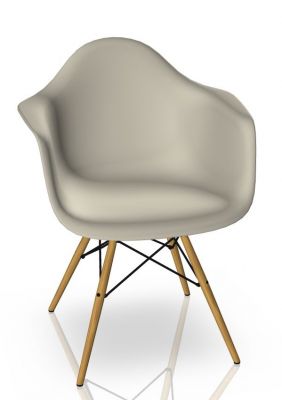Eames Plastic Arm Chair DAW Chair Vitra Maple yellowish - Pebble