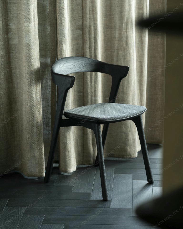 Bok chair brown oak / black fabric Ethnicraft 