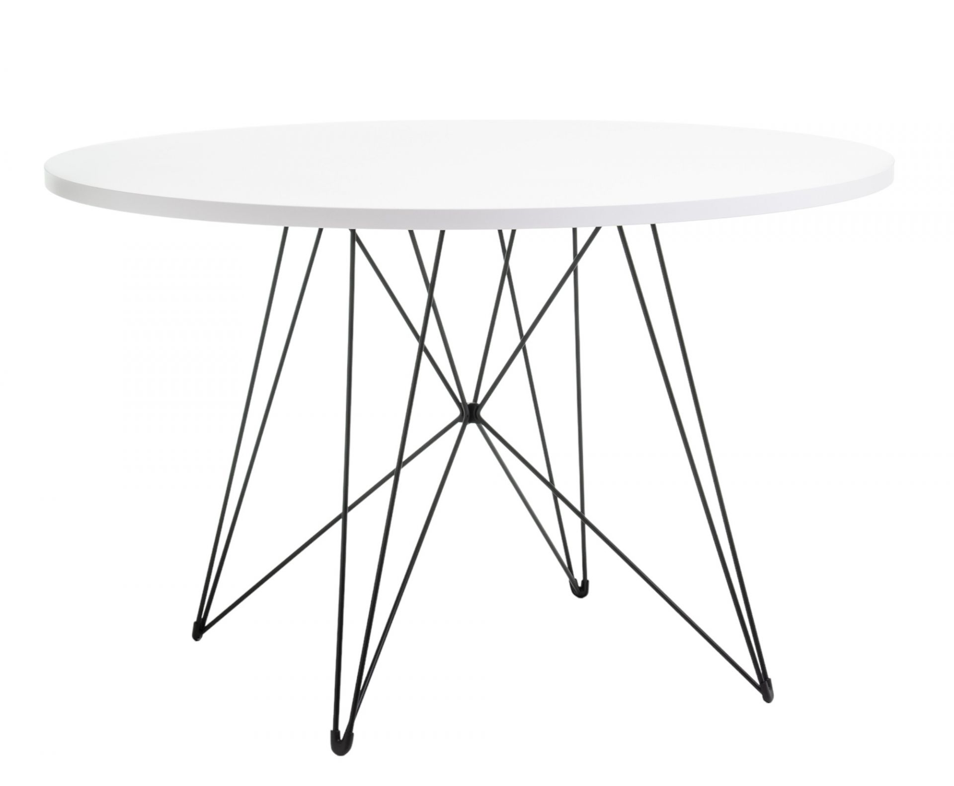 Tavolo XZ3 table round FRAME BLACK / PLATE MDF WHITE VARNISHED Magis MÄNGELEXEMPLAR