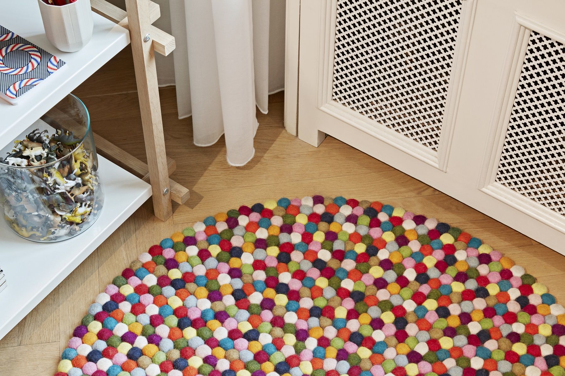 Pinocchio Carpet Ø 90 cm Multicolor Hay