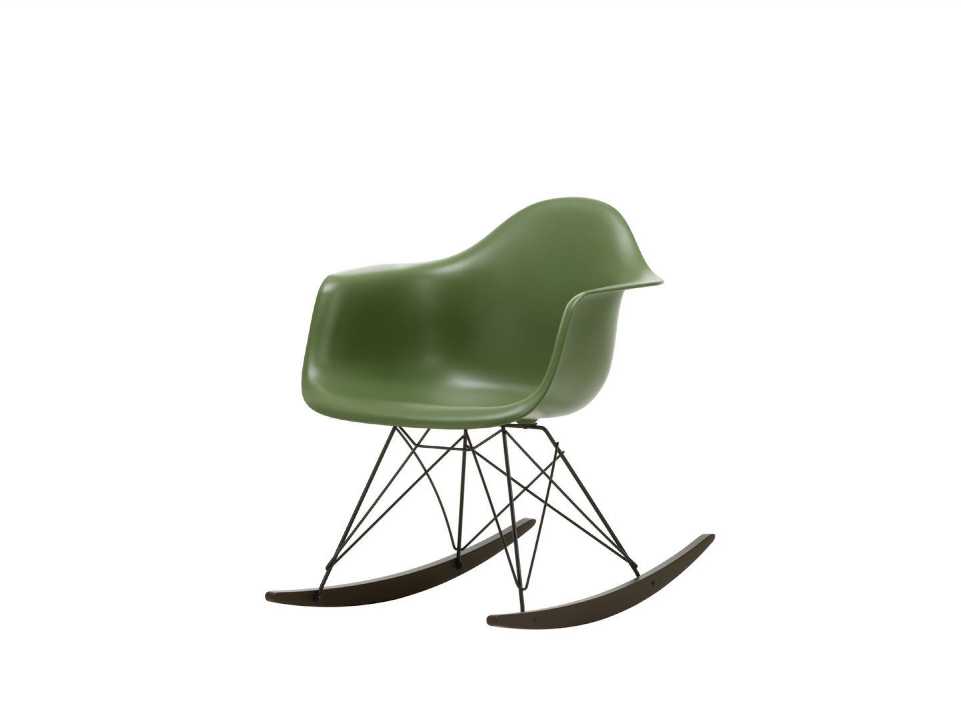 Eames Plastic Arm Chair RAR Rocking Chair Vitra Maple dark-Black-White