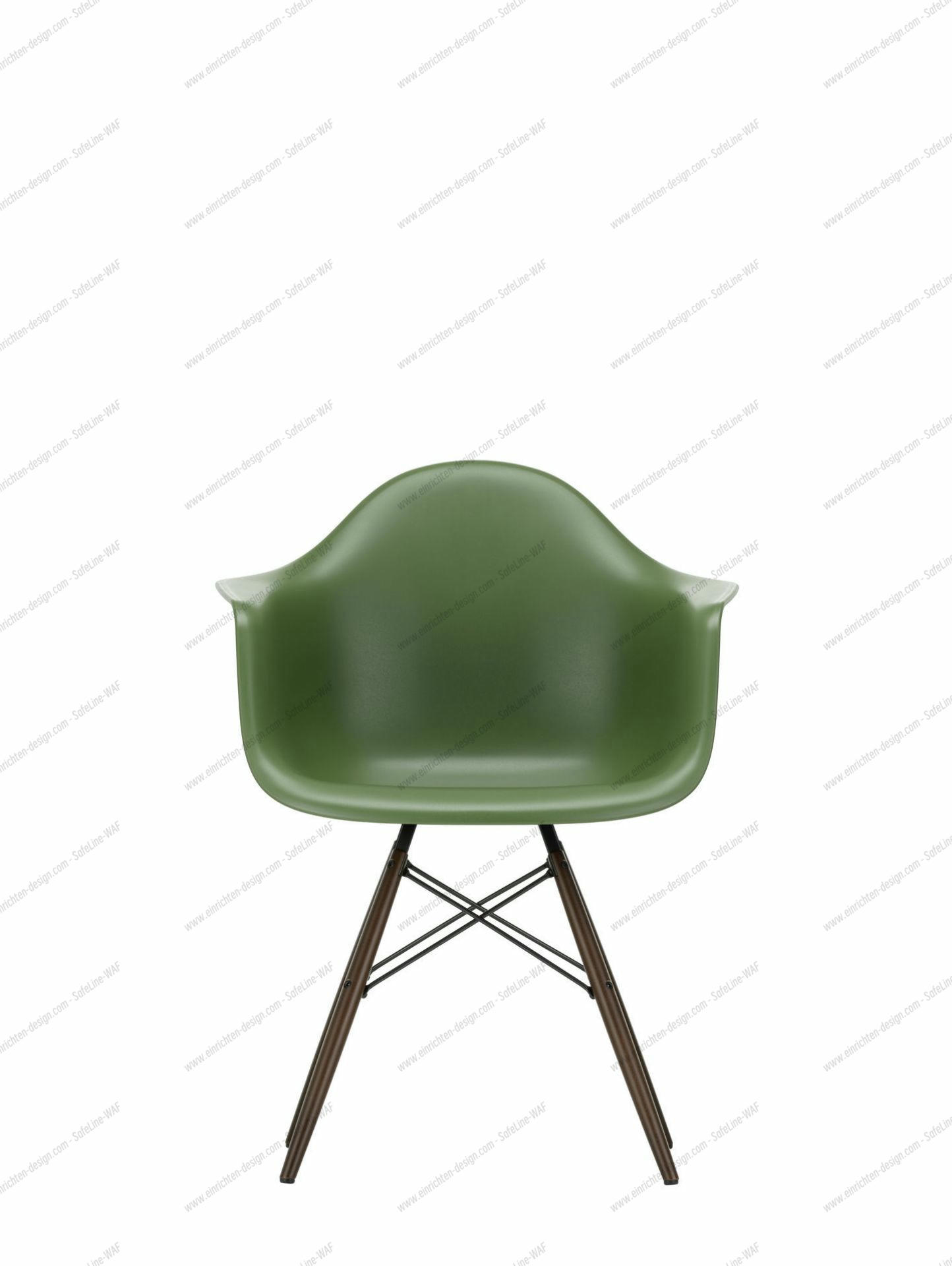 Eames Plastic Arm Chair DAW Chair Vitra Maple yellowish - Rust orange