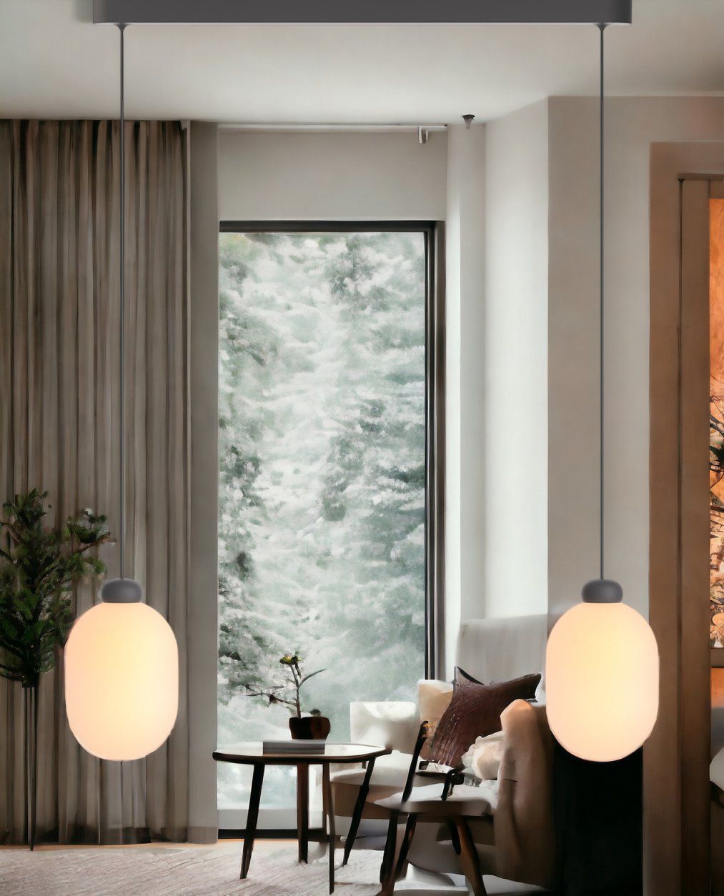 Sun Duo pendant light grey 