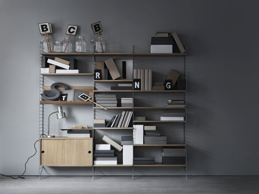 Single Unit Shelf W 58 cm Pack of 3 String Furniture