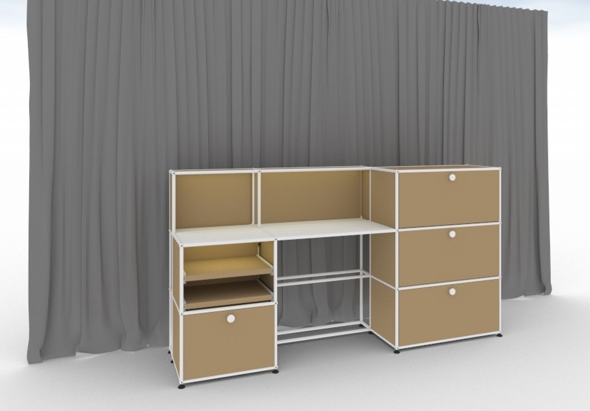 E worktable illuminated beige USM Haller