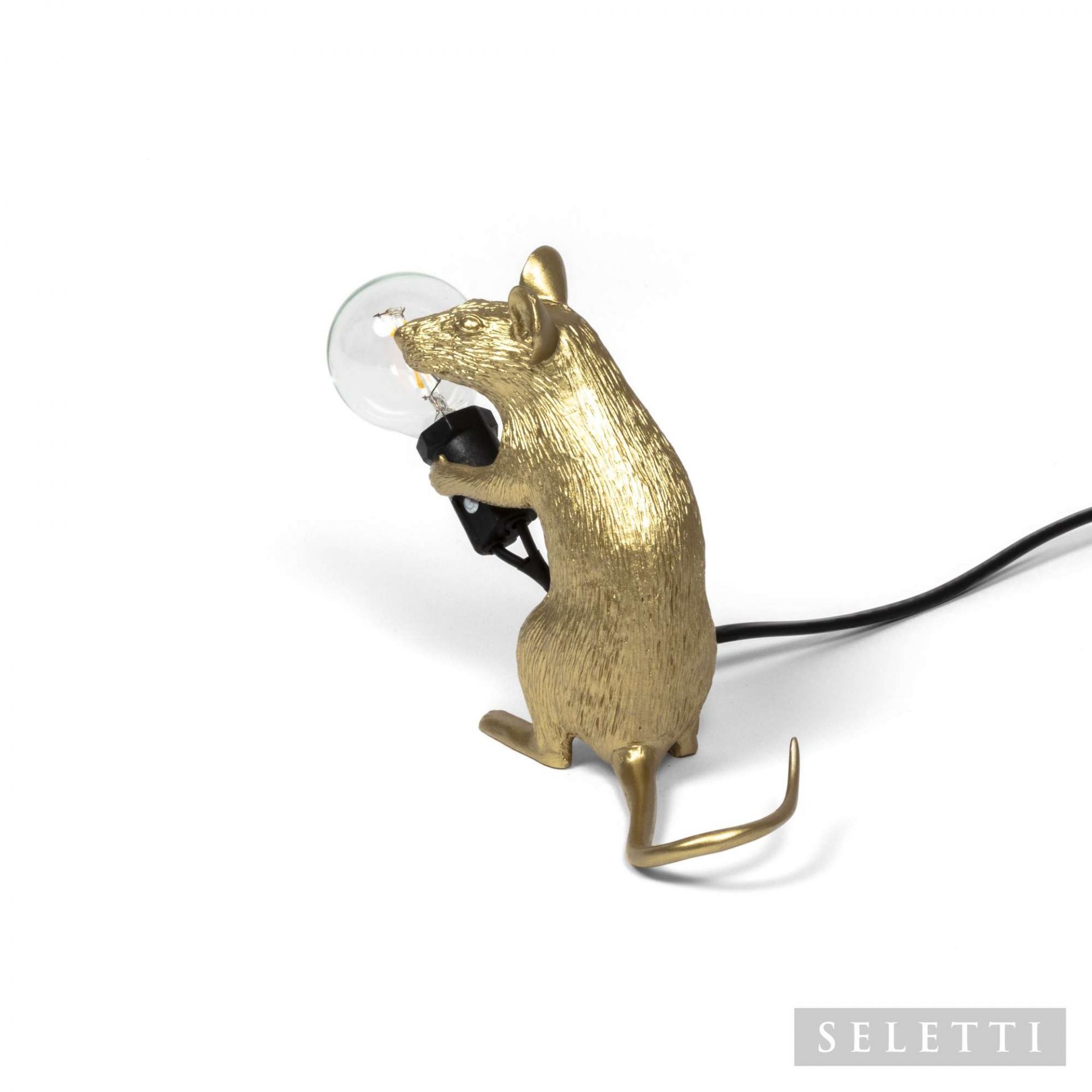 Mouse Lamp gold Mac with USB light Seletti SINGLE PIECES